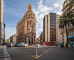 Intersection at Banco de Valencia Ciutat Vella Valencia Spain 2024 January